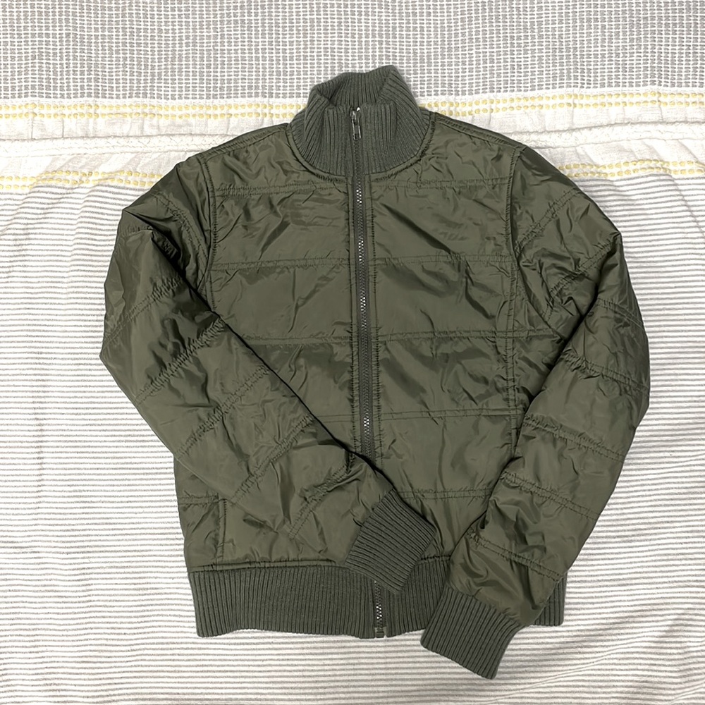Bomber style jacket. Size XS. Olive.